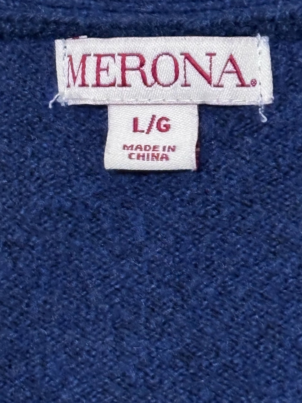 Merona Royal Blue Open-Front Cardigan with White Striped Hem Sz L - Picture 6 of 7